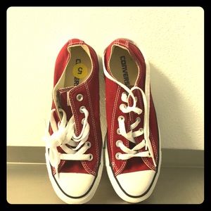 Dark red chucks converse